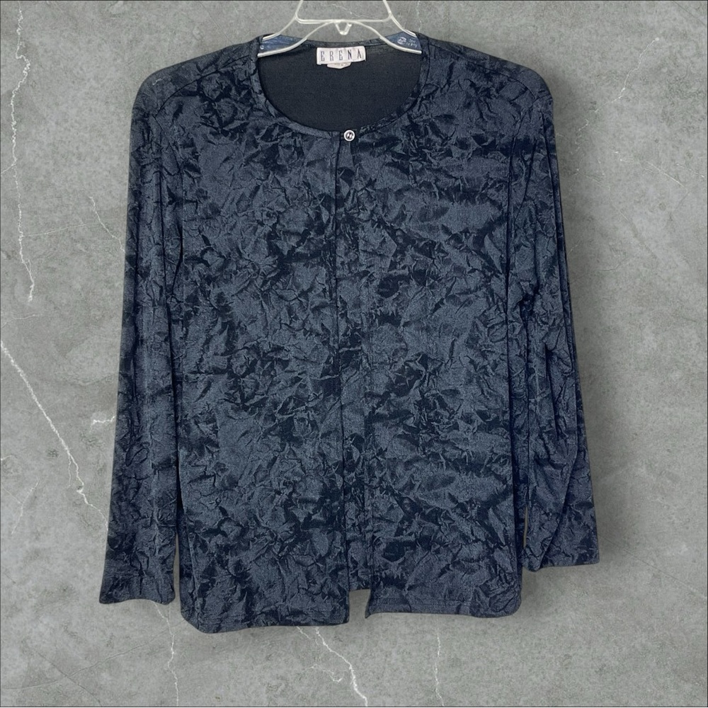 Erena Black Mock Layered Long Sleeve‎ Women's XL Blouse USA